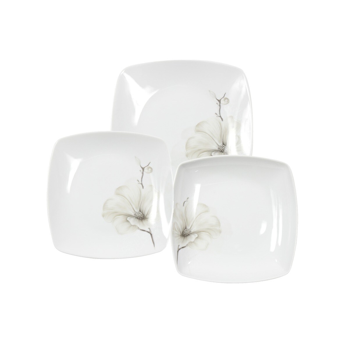 Zestaw talerzy dla 6 osób 18 el. Akcent Magnolia G463