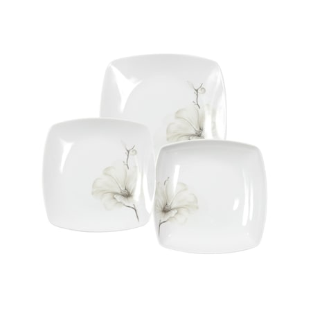 Zestaw talerzy dla 6 osób 18 el. Akcent Magnolia G463