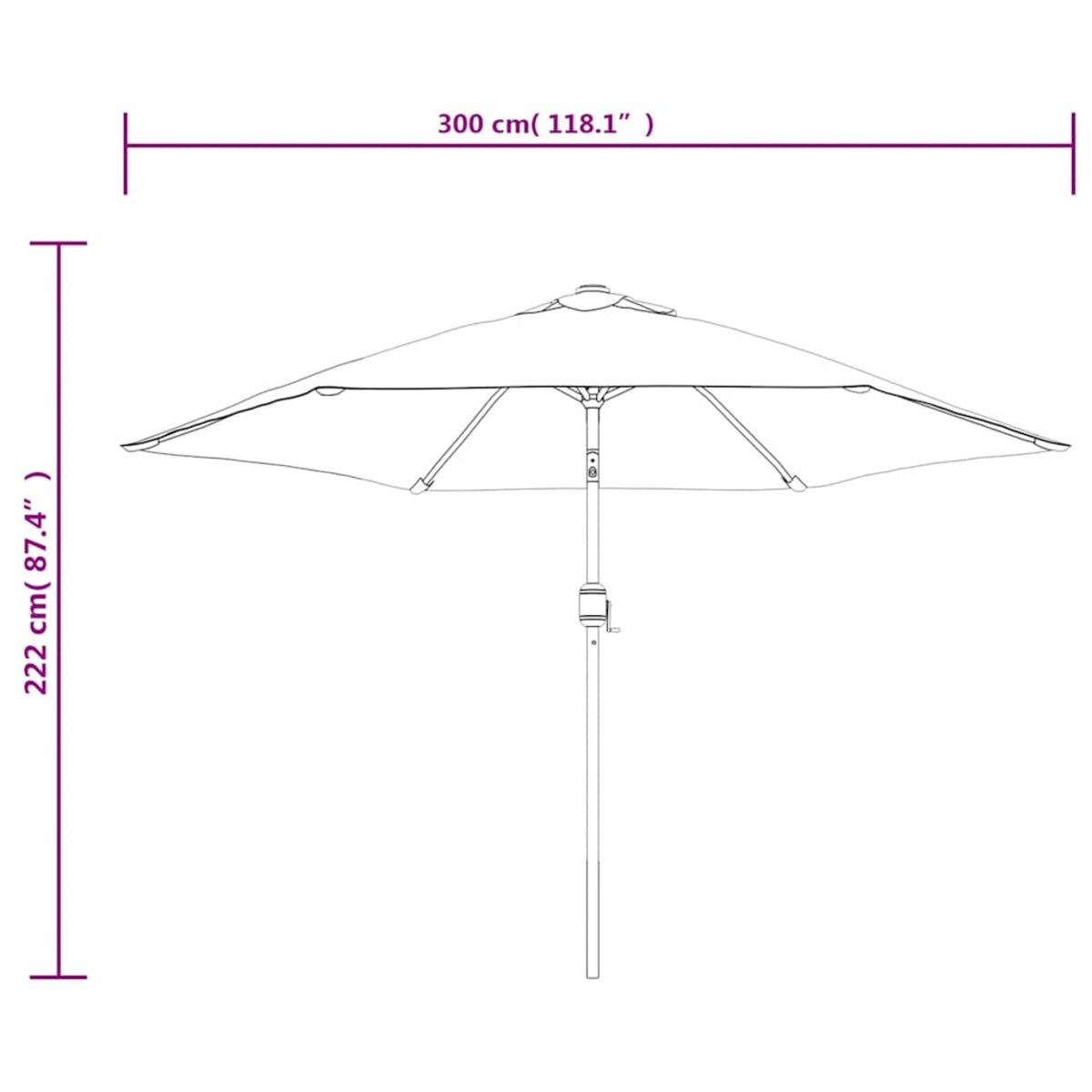 Parasol ogrodowy, zielony, 3 m