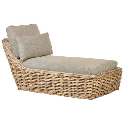 Leżak ogrodowy z poduszką BELSITO Rattan Naturalny