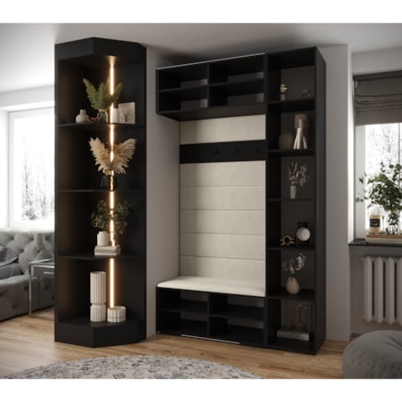 Garderoba do przedpokoju INOVA 4 Z20 czarny+złoty+manila16