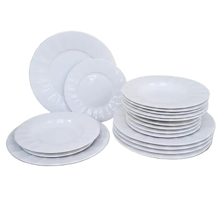 Queen Bianco Zestaw Obiadowy 18 szt