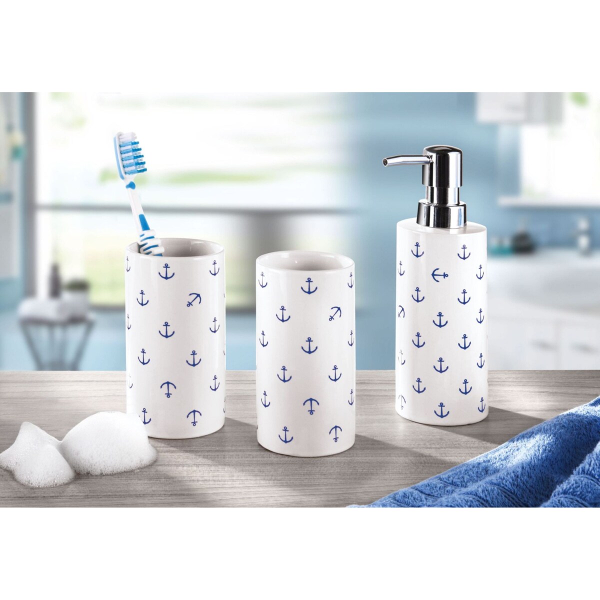 Kleine Wolke Anchor Kubek łazienkowy Dark blue