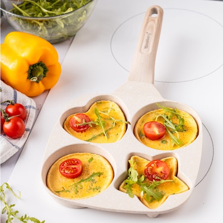 Patelnia marmurkowa 4 w 1 do naleśników jajek placków pancake 18cm BEŻOWA KLAUSBERG