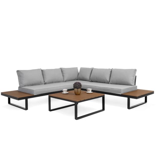 Meble ogrodowe narożnik nowoczesny aluminium MALE szare