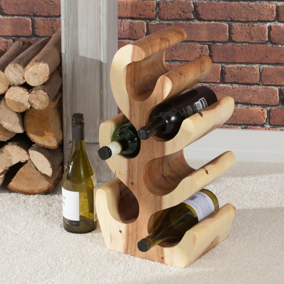 Stojak na wino Depok 49,5cm natural, 27 x 19,5 x 49,5 cm