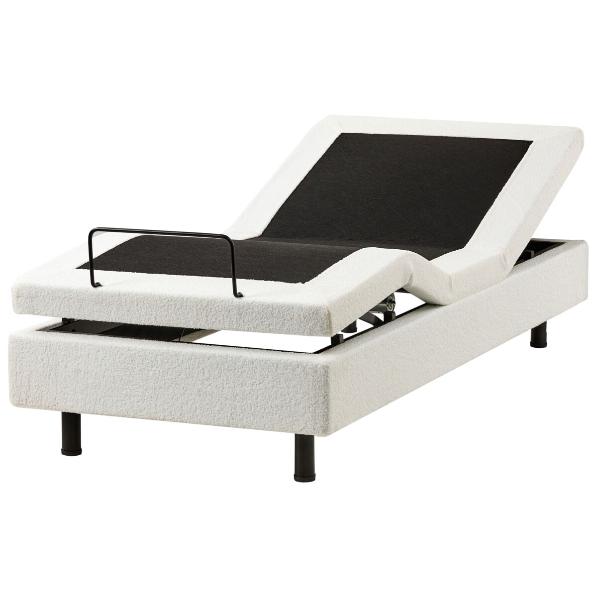 Łóżko regulowane bez zagłówka Boucle DUKE 80 x 200 cm Złamana biel