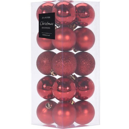 Zestaw bombek choinkowych, 20 sztuk, Ø 4 cm