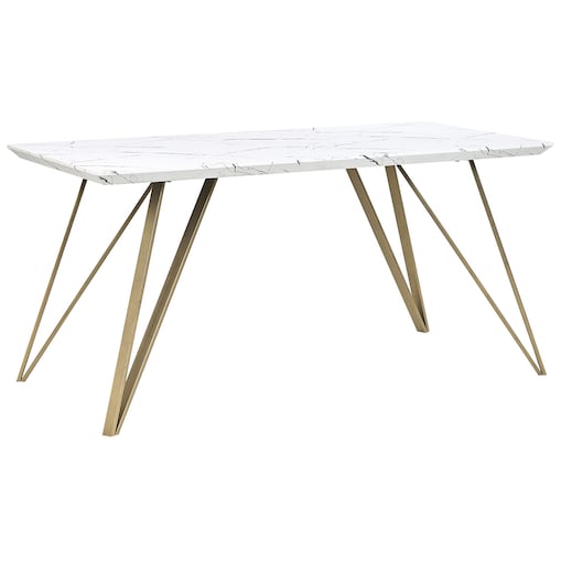 Stół do jadalni MOLDEN Marmur/ złoty 150 cm 80 cm