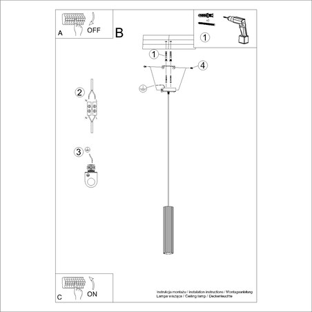 Lampa wisząca KARBON 1 ultramaryna