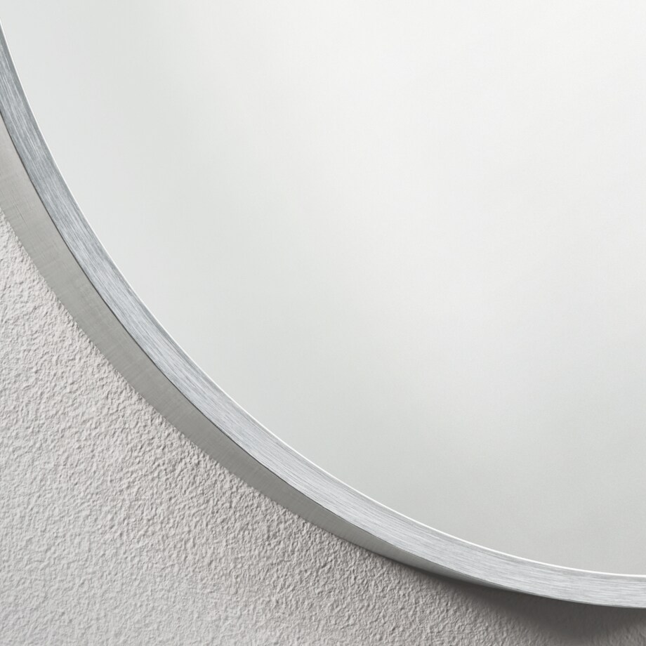 Lustro okrągłe w ramie srebrne 50cm