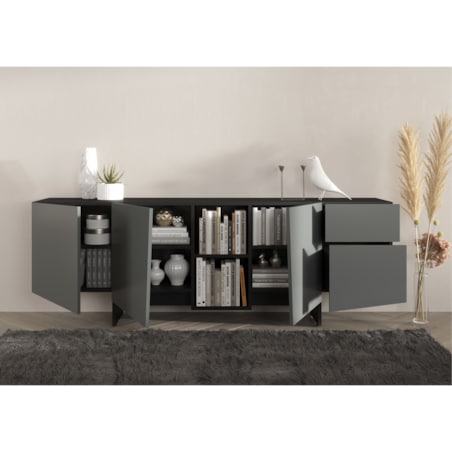 Nowoczesna szara komoda z szufladami Skandica WING / szer. 200 cm