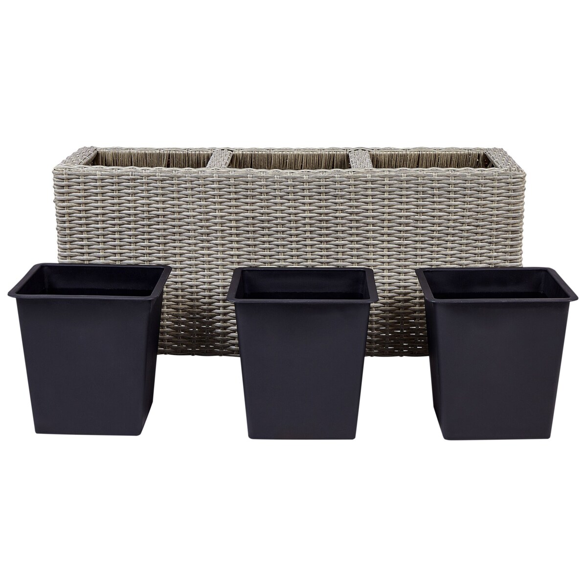 Donica na kółkach z technorattanu brązowa BELLIS