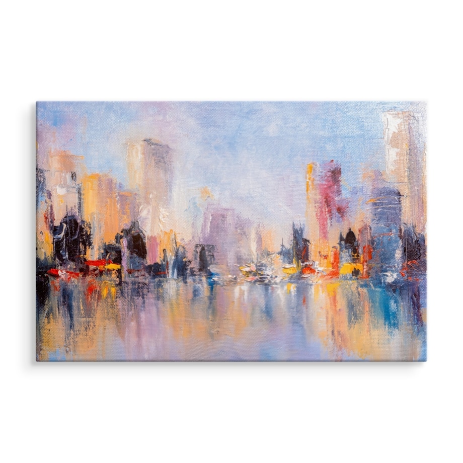 Obraz Na Płótnie Abstrakcyjna Panorama Miasta 90x60cm