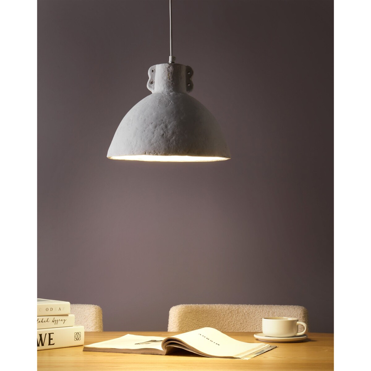 Lampa wisząca MIGUELETE Papier-mâché Biały