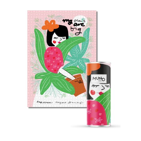 Muno Puzzle "My Plan(T)s Are Big" by Magdalena Danaj Porysunki Puzzle 1000 el. w ozdobnej tubie