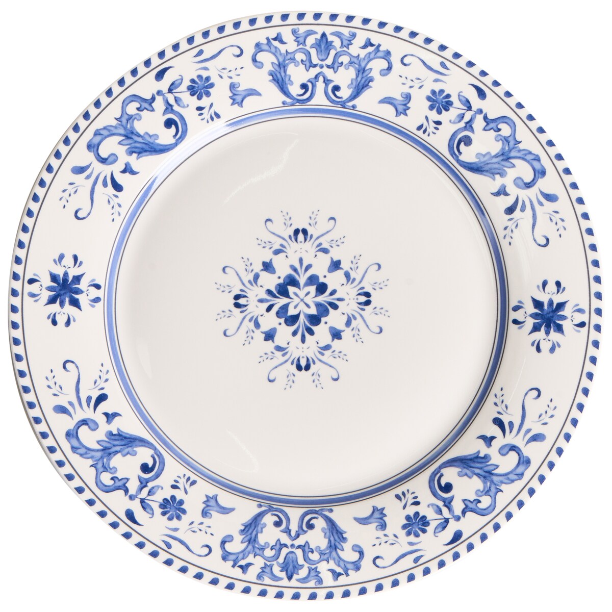 Zastawa stołowa 12-częściowa GALANGAL Porcelana Biały/ niebieski