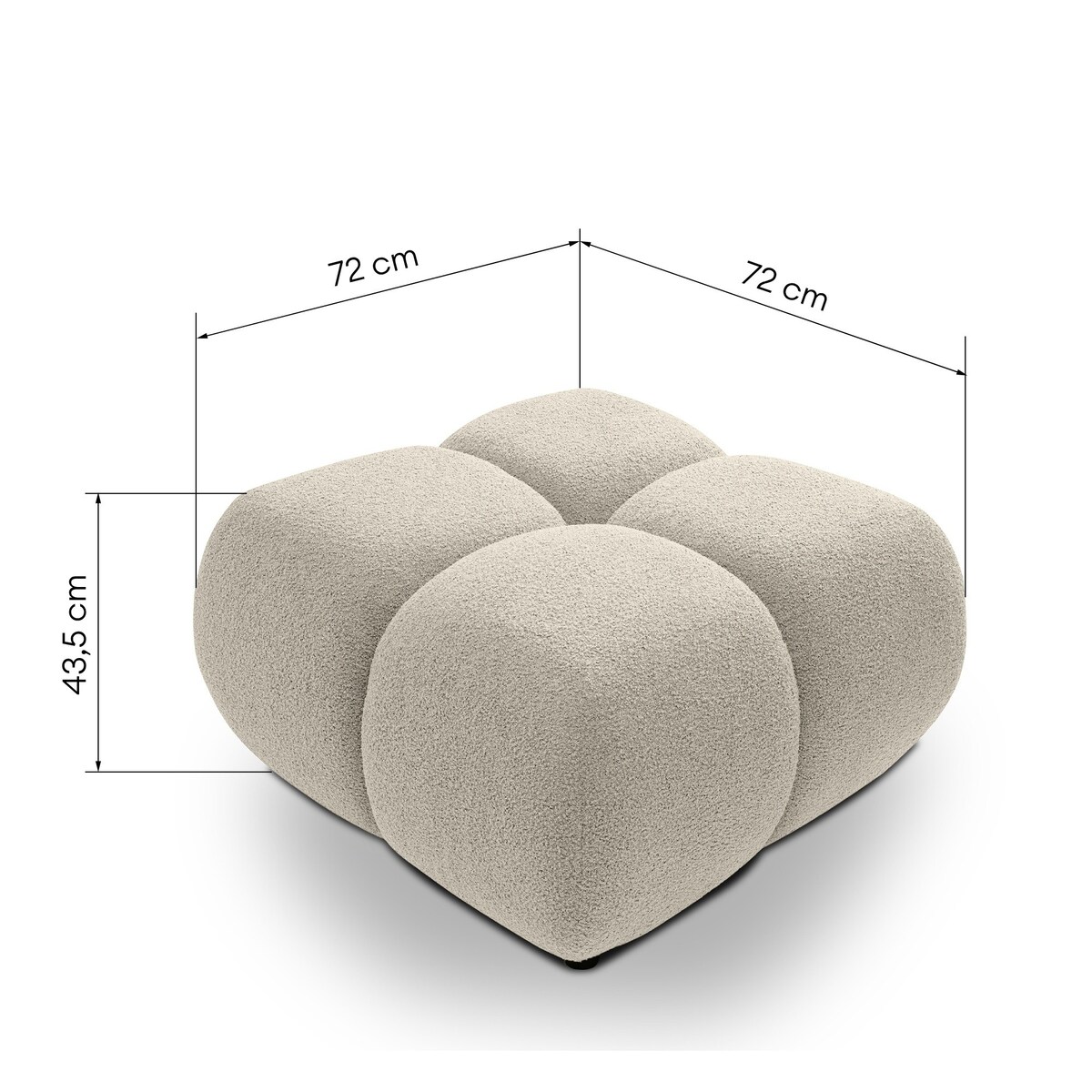 Pufa poczwórna PALIA - II bouclé 43,5x72x72 beżowa