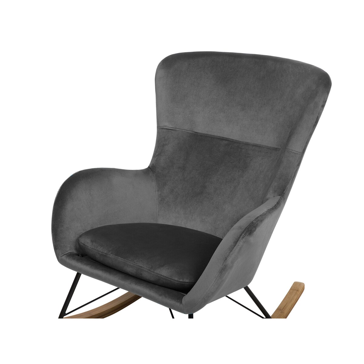 Fotel bujany welurowy ciemnoszary ELLAN
