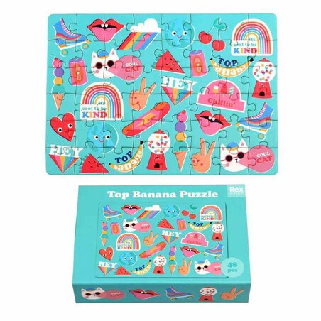 Mini Puzzle 48 elementów dla dzieci, Top Banana, Rex London