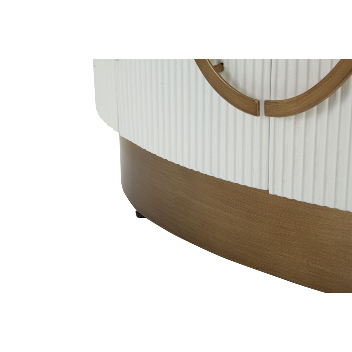 Komoda Tolosa, kolor biały, brązowy i złoty, płyta MDF, drewno jesionowe i żelazo, 79 x 48 x 67 cm, 2 drzwi, Mauro Ferretti