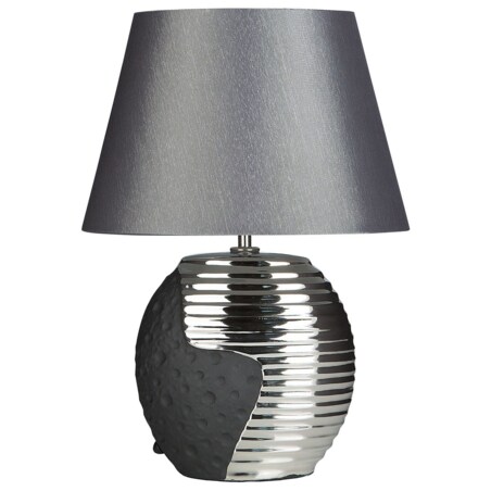 Lampka nocna porcelanowa czarno-srebrna ESLA