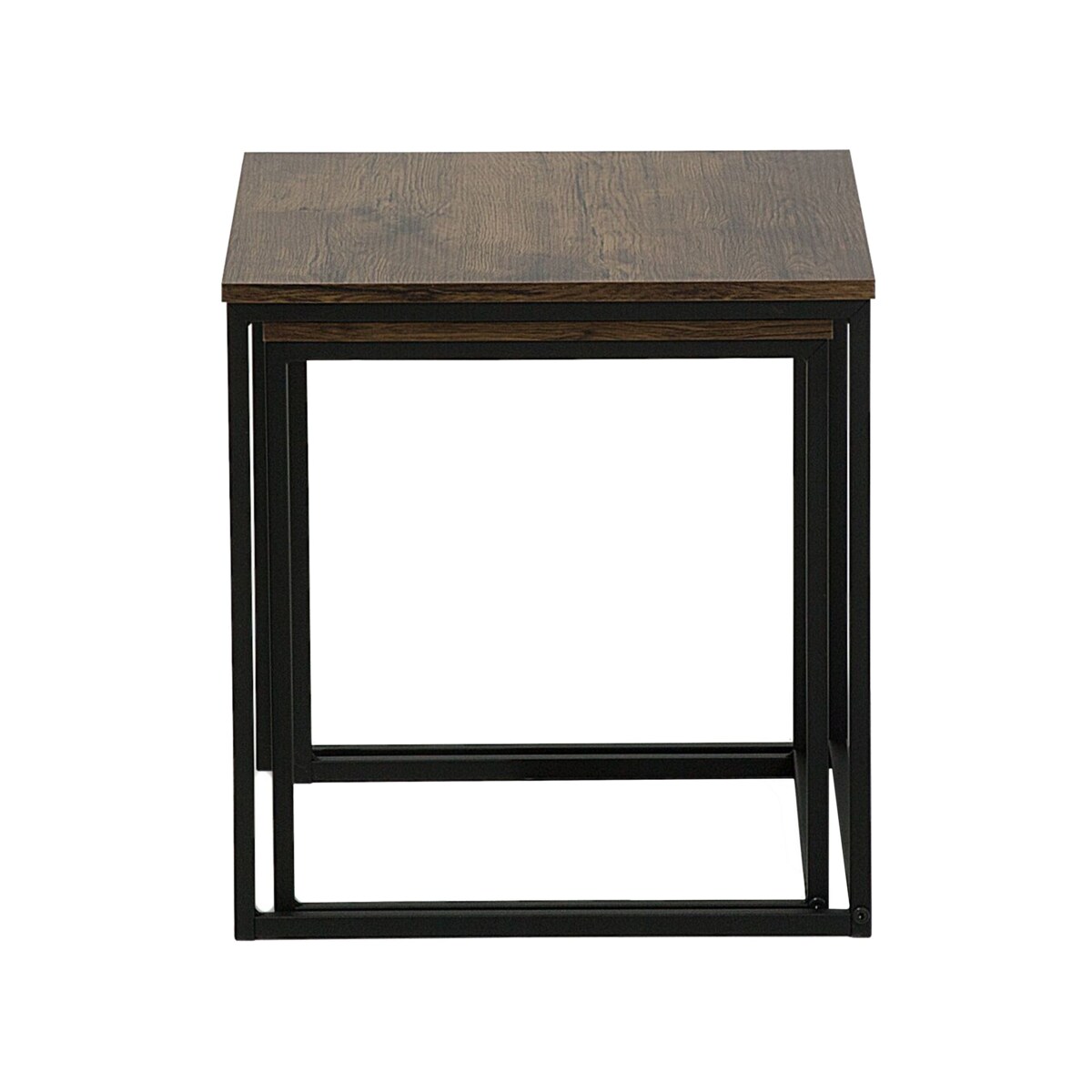 Zestaw 2 stolików ciemne drewno DENNY