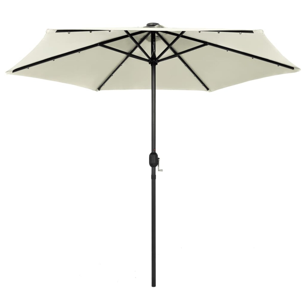 vidaXL Parasol ogrodowy z LED i aluminiowym słupkiem, 270 cm, piaskowy