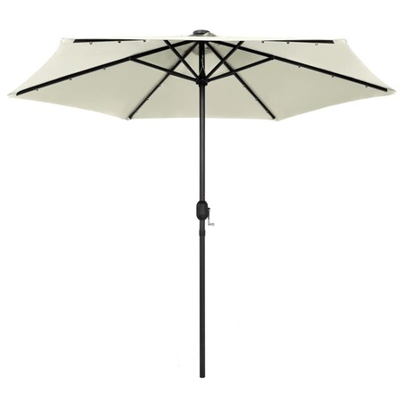 vidaXL Parasol ogrodowy z LED i aluminiowym słupkiem, 270 cm, piaskowy