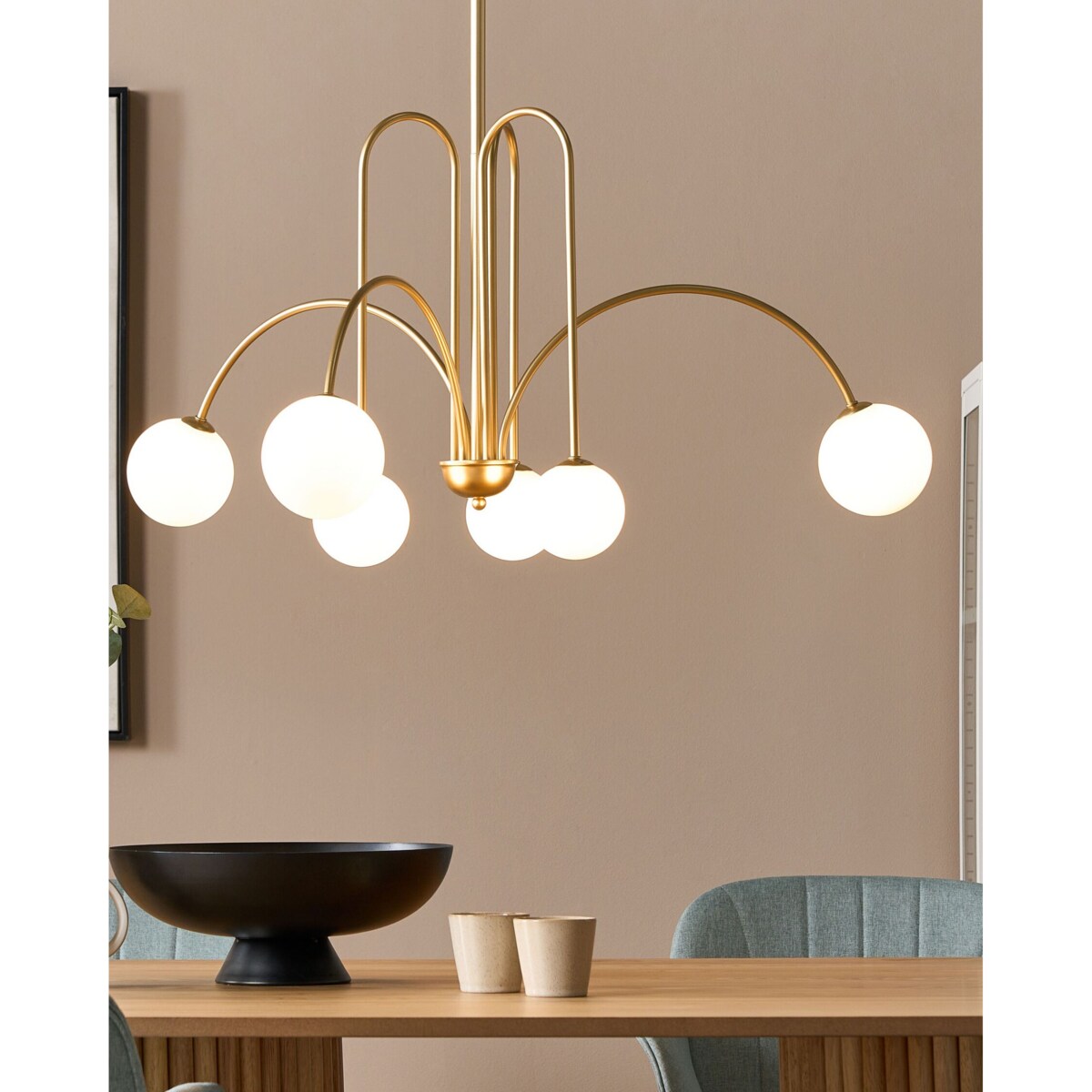 Żyrandol metalowy 6-punktowy złoty FORBES