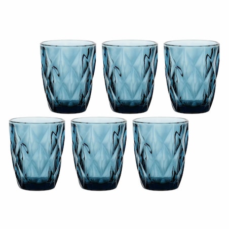 Zestaw 6 szklanek Diamond - Niebieski, 270 ml