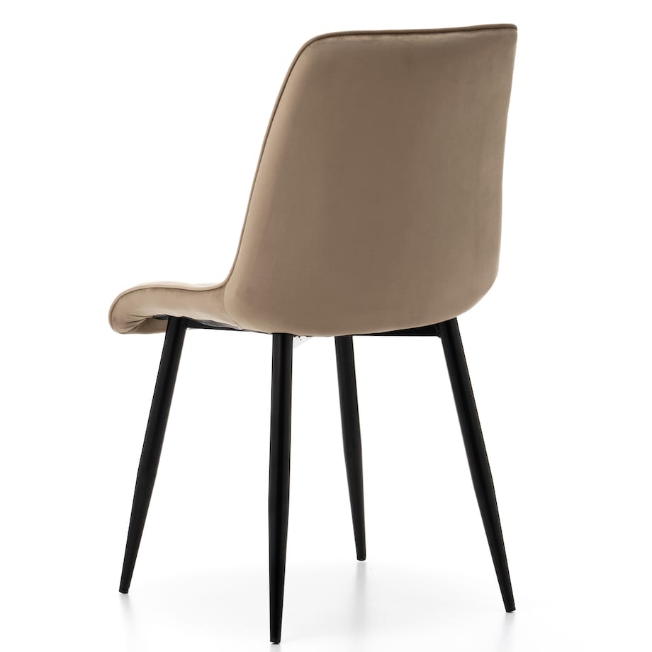 Krzesło tapicerowane welurowe CHIC velvet ciemnobeżowy do salonu jadalni