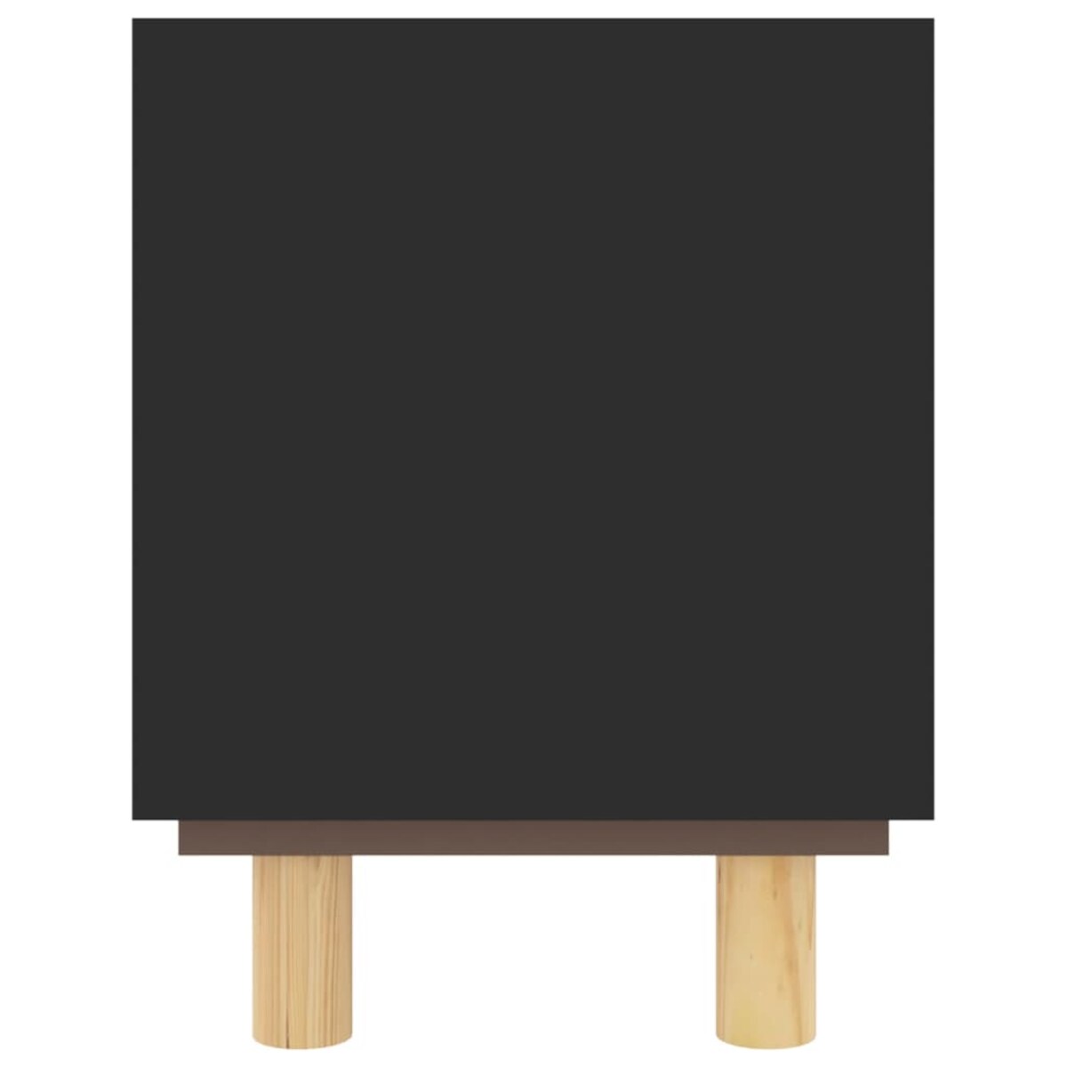 vidaXL Stolik pod TV, czarny, 105x30x40 cm, drewno sosnowe i rattan