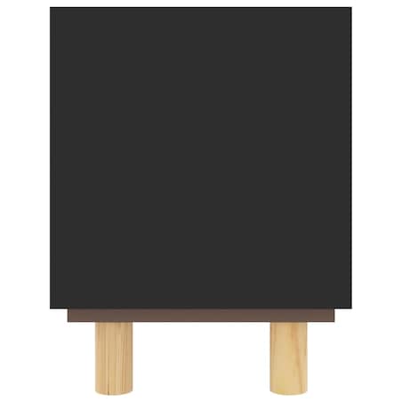 vidaXL Stolik pod TV, czarny, 105x30x40 cm, drewno sosnowe i rattan