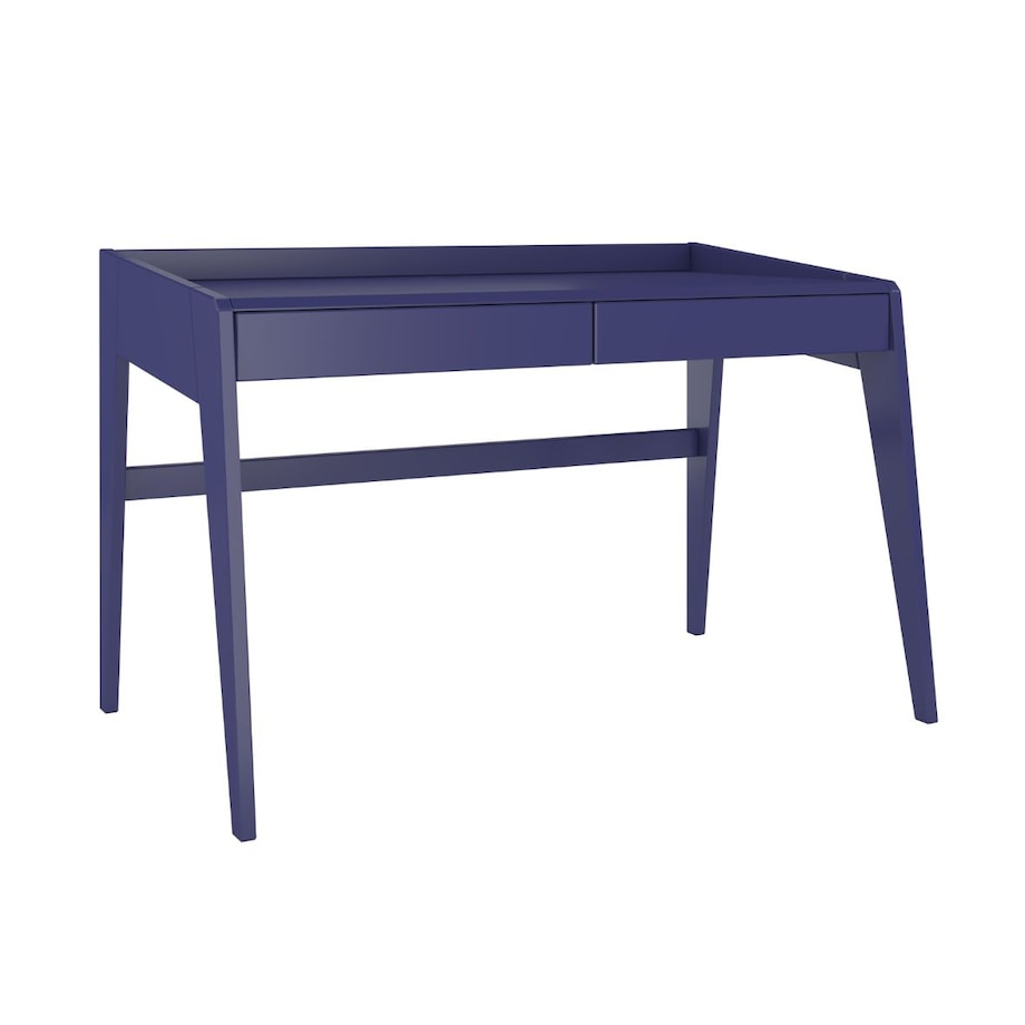 Drewniane bukowe biurko / toaletka z szufladami Visby LISA / kolor granat szlachetny