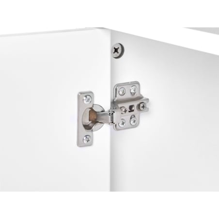 Szafka łazienkowa wisząca z lustrem 70 x 80 cm jasne drewno z białym NUBES