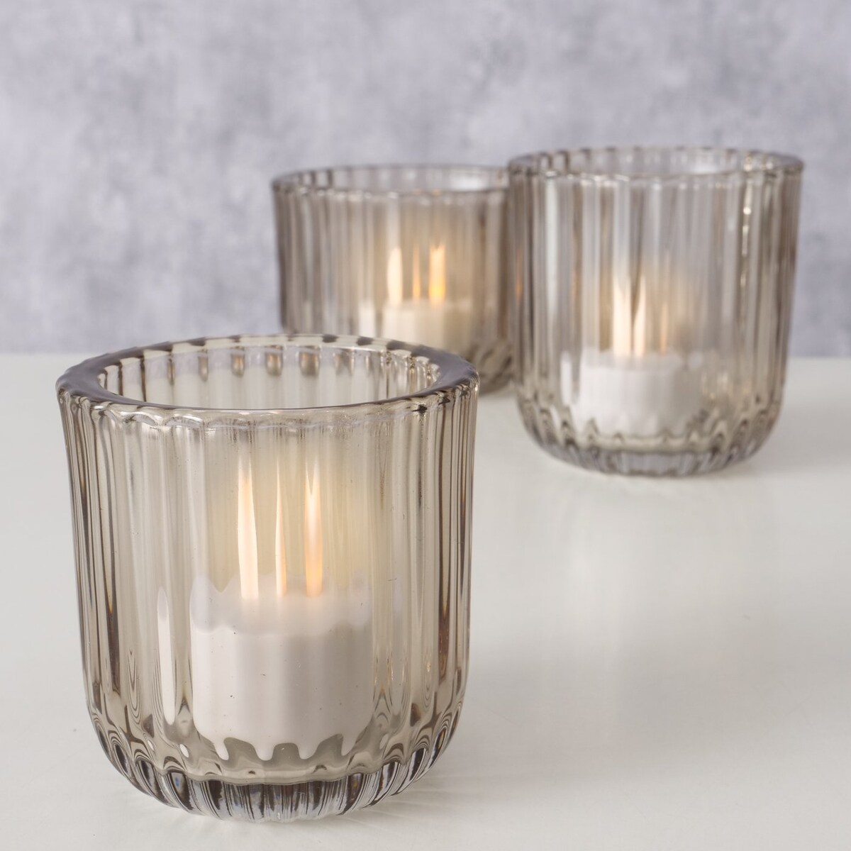 Szklane świeczniki w trzech rozmiarach SIKEL