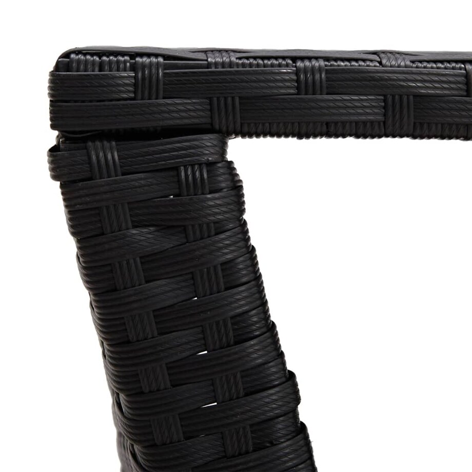 vidaXL Stolik kawowy, czarny, 100x50x40 cm, polirattan