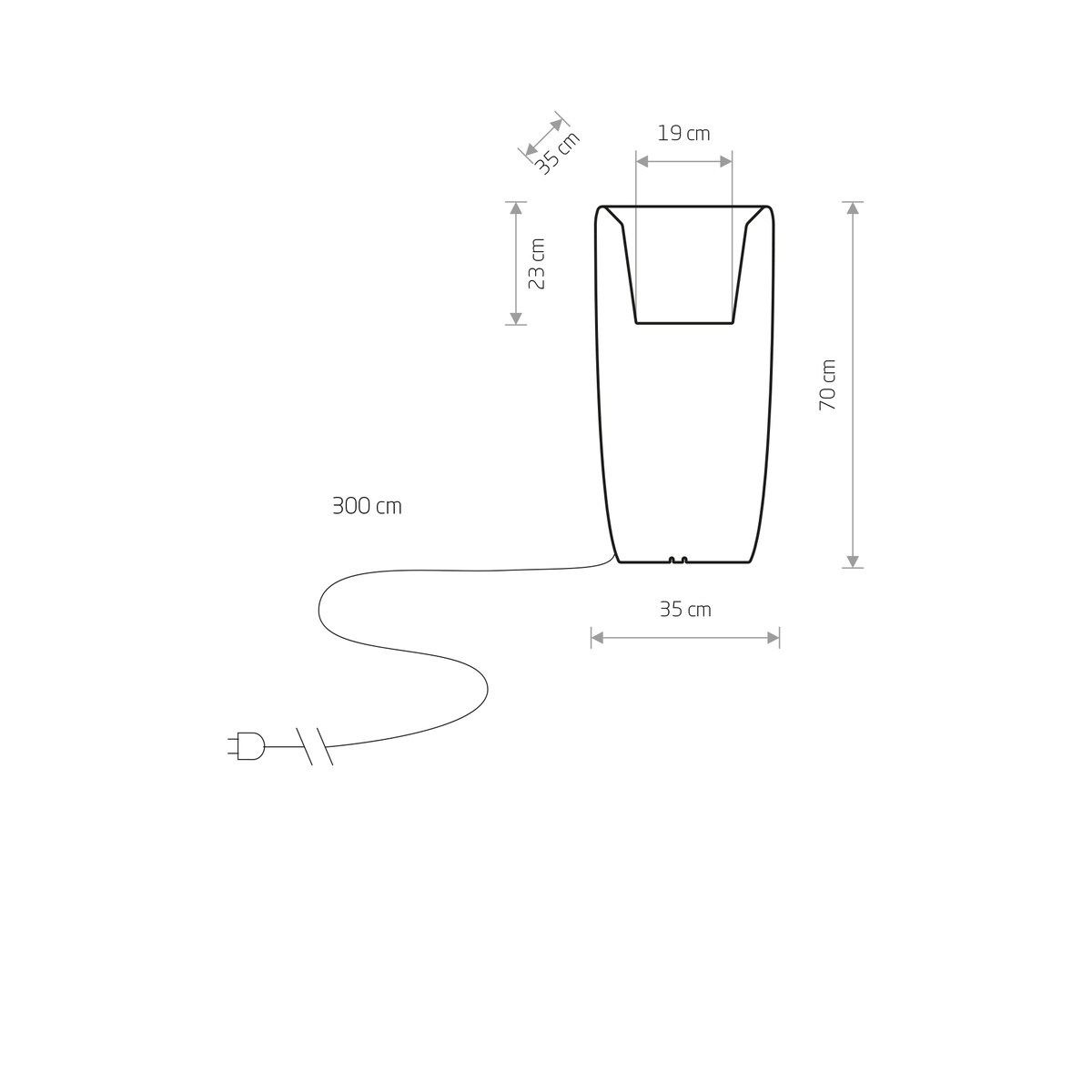 Słupek LAMPA zewnętrzna FLOWERPOT 9712 biała donica podświetlana outdoor IP65, Nowodvorski
