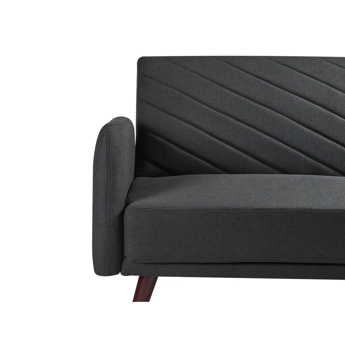 Sofa rozkładana SENJA Czarny Len syntetyczny