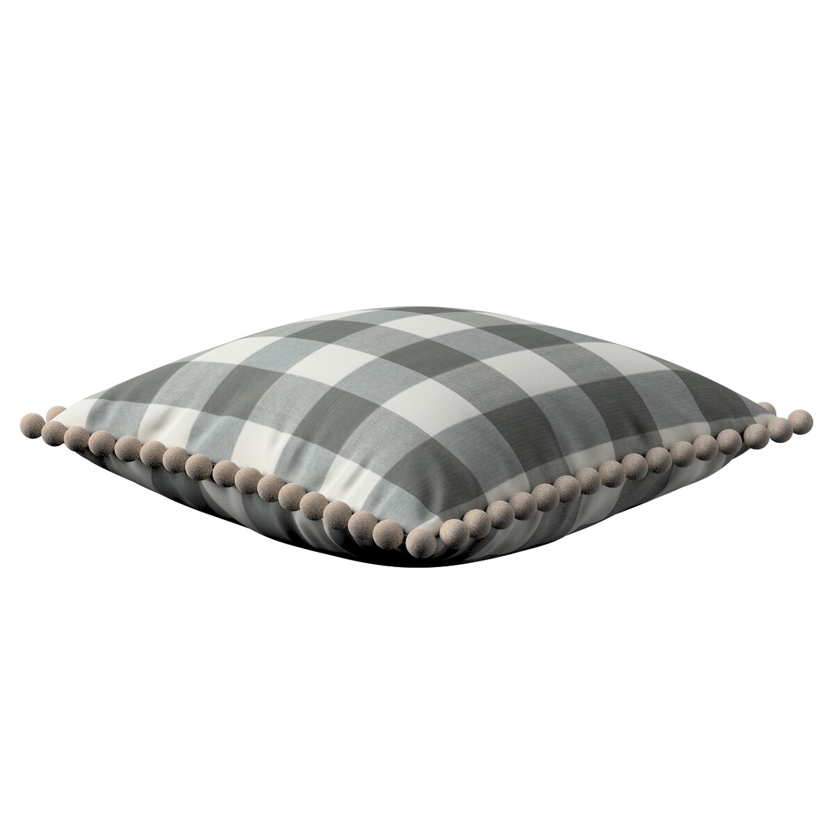 Poszewka Wera na poduszkę 45x45 szaro-biała krata (5,5x5,5cm)