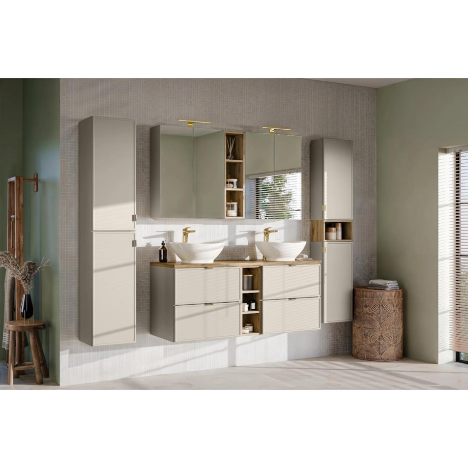 Szafka łazienkowa BELLA CASHMERE 84-80-2D 80cm kaszmirowa z lustrem