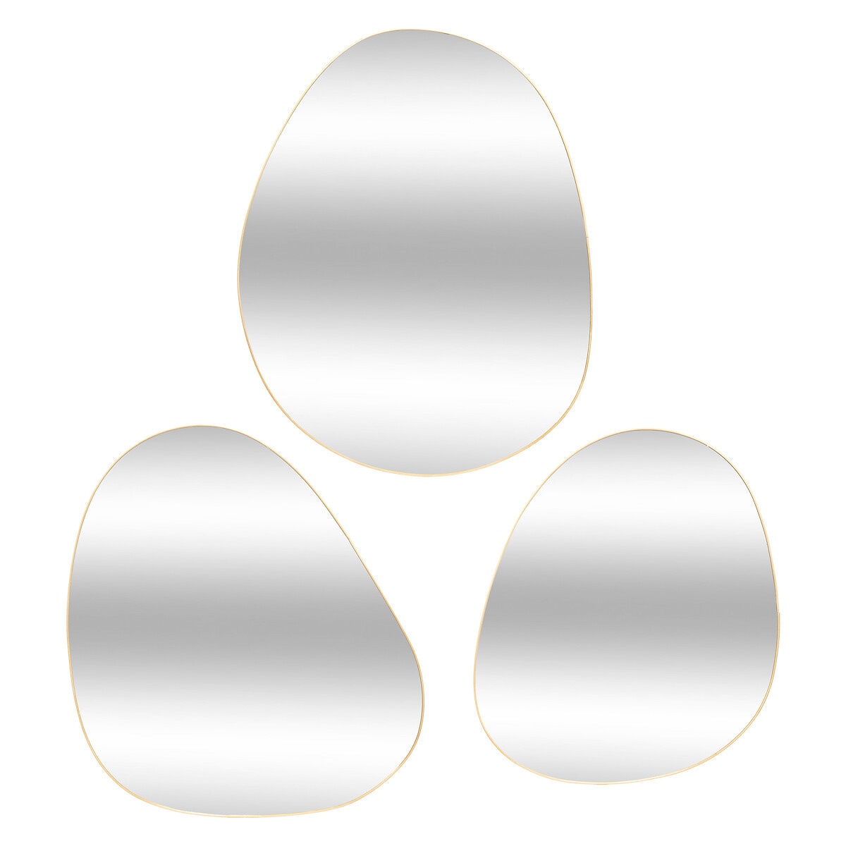 Lustra o nieregularnych kształtach LIDA, w złotych ramach, 3 sztuki, metal