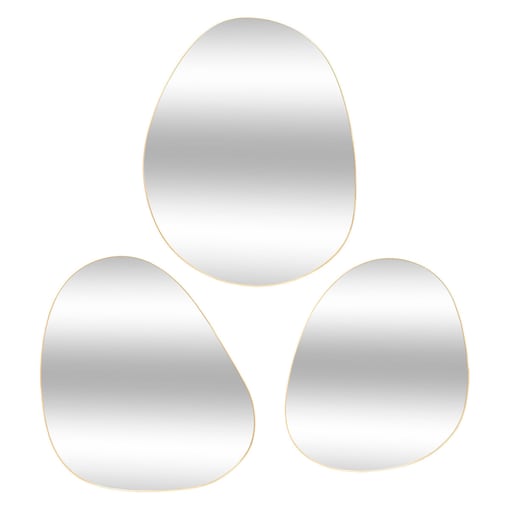 Lustra o nieregularnych kształtach LIDA, w złotych ramach, 3 sztuki, metal