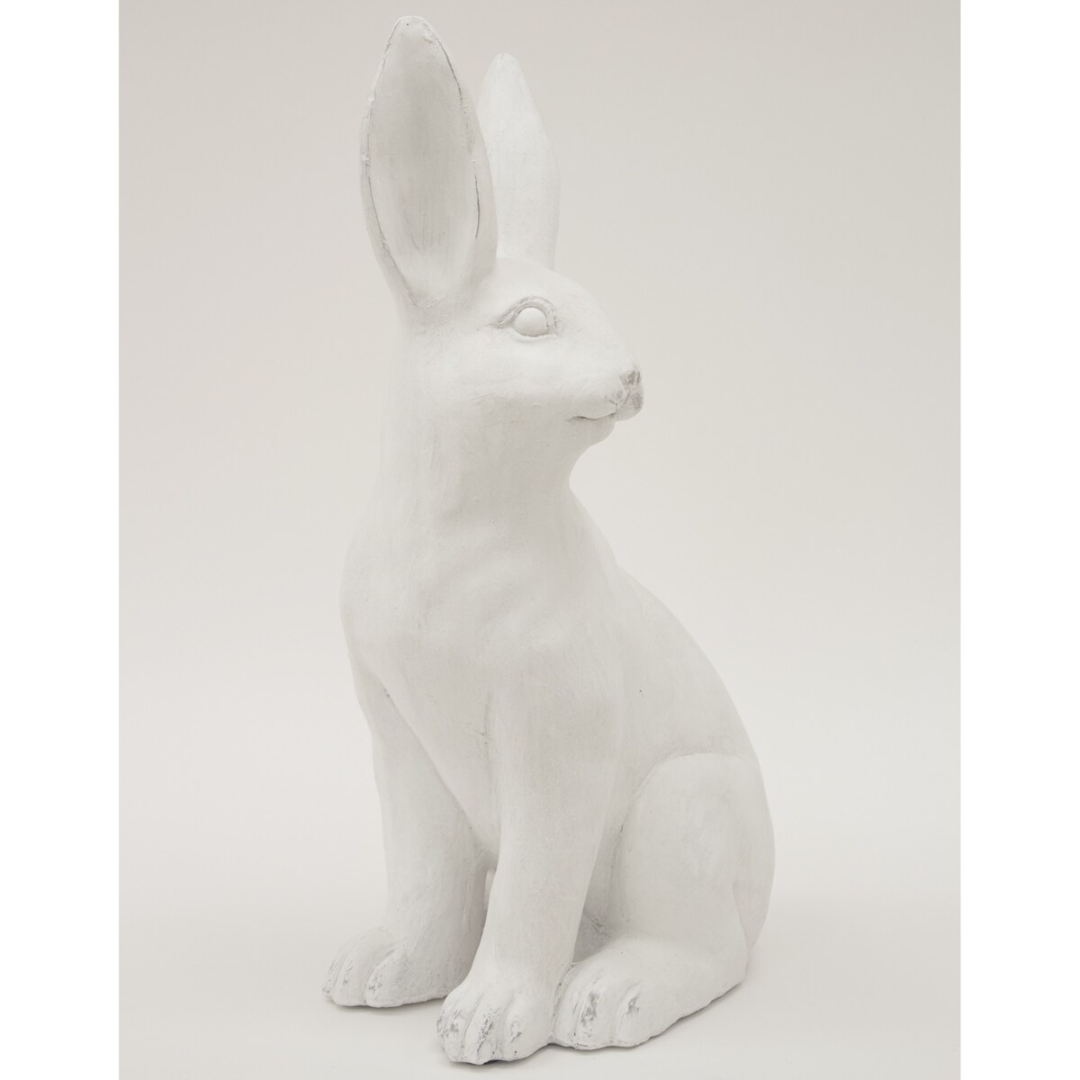 Dekoracja - siedzący biały królik 49x25x19 cm ALBUS duży