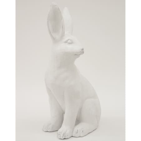 Dekoracja - siedzący biały królik 49x25x19 cm ALBUS duży