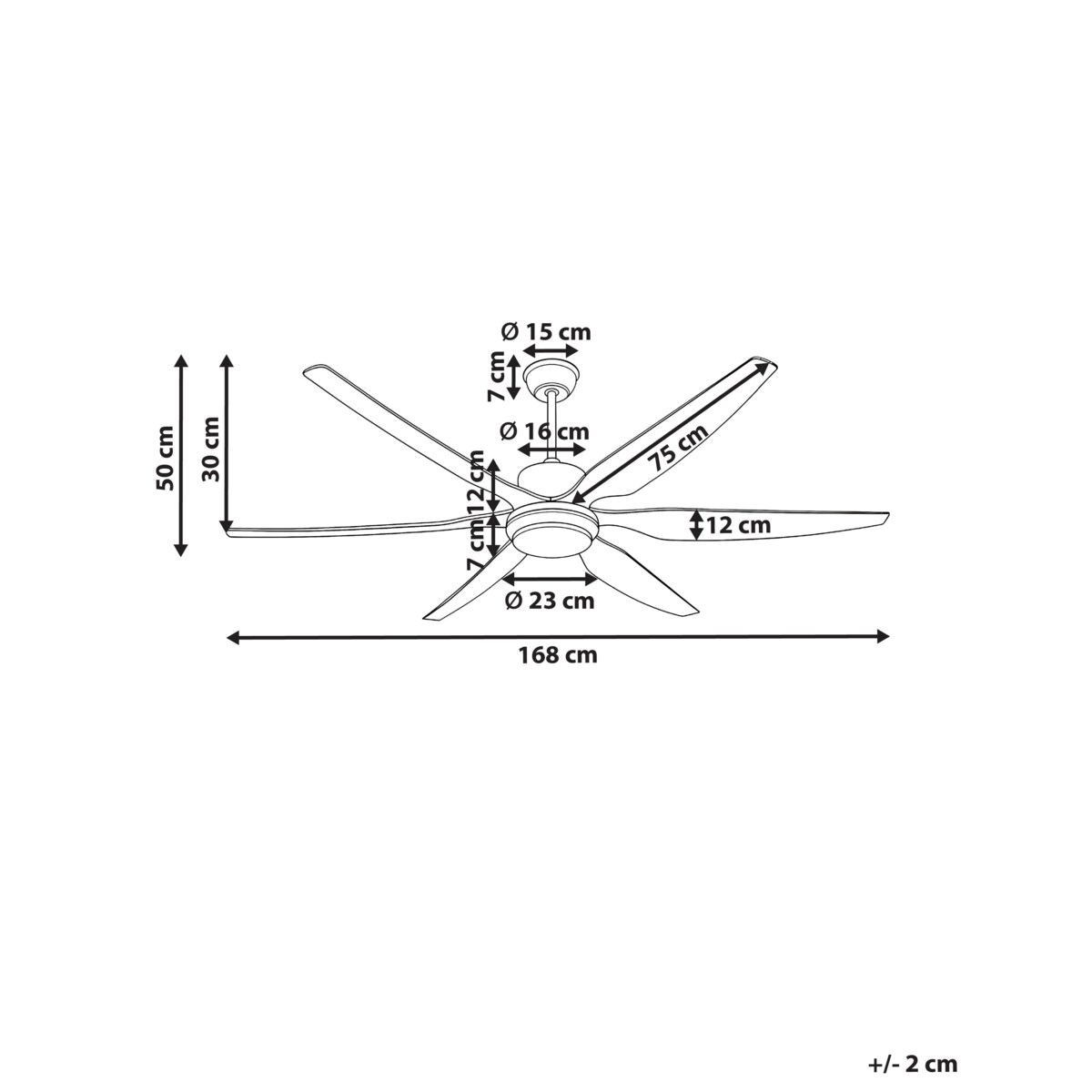 Wentylator sufitowy z lampą VERDURE LED Brązowy