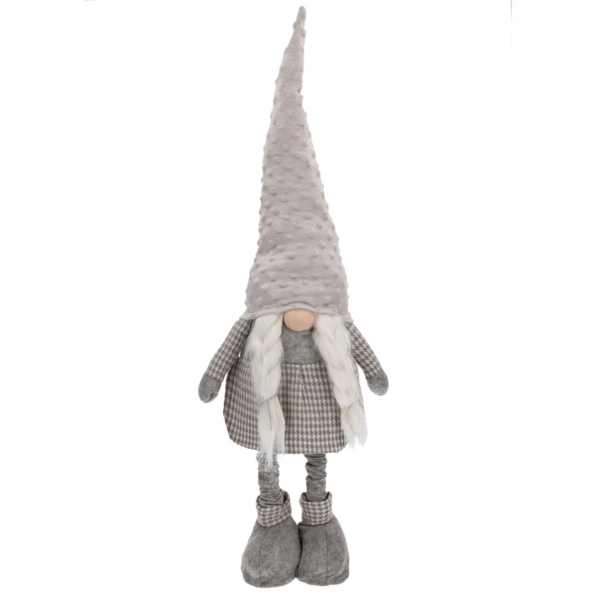 SKRZAT świąteczny KRASNAL gnom DUŻY SZARY prezent