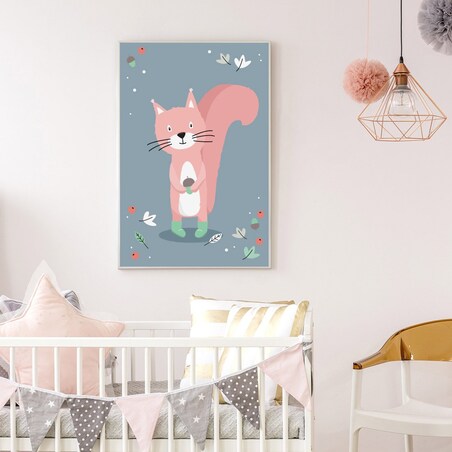 Plakat dla dzieci Wiewiórka psotka 40x50