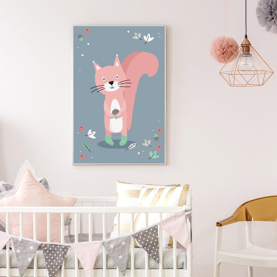 Plakat dla dzieci Wiewiórka psotka 40x50